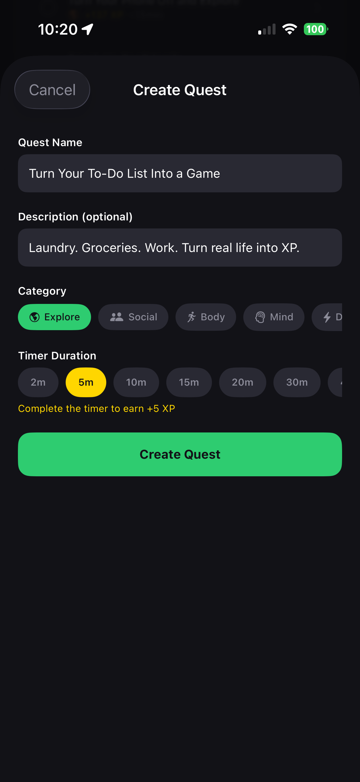 Create Quest